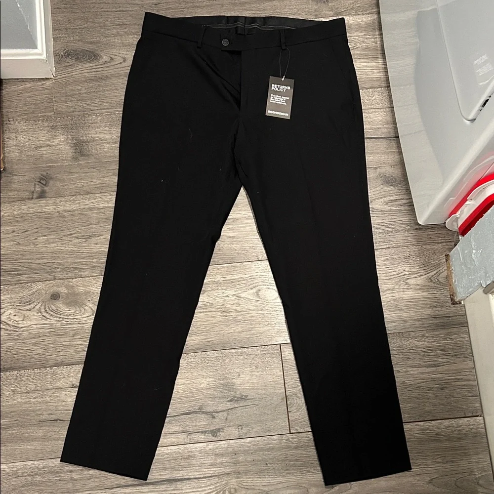 Boohoo Mens Classic Black Dress Pants - Picture 1 of 3